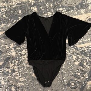 Express Black Velvet Bodysuit